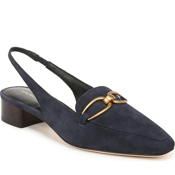 VERONICA BEARD BLUE SUEDE SLINGBACK SANDALS - Picture 1 of 11